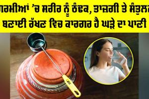 Summer Health Tips: ਗਰਮੀਆਂ ’ਚ ਸਰੀਰ ਨੂੰ ਠੰਢਕ, ਤਾਜ਼ਗੀ ਤੇ ਸੰਤੁਲਨ ਬਣਾਈ ਰੱਖਣ ਵਿਚ ਕਾਰਗਰ ਹੈ ਘੜੇ ਦਾ ਪਾਣੀ