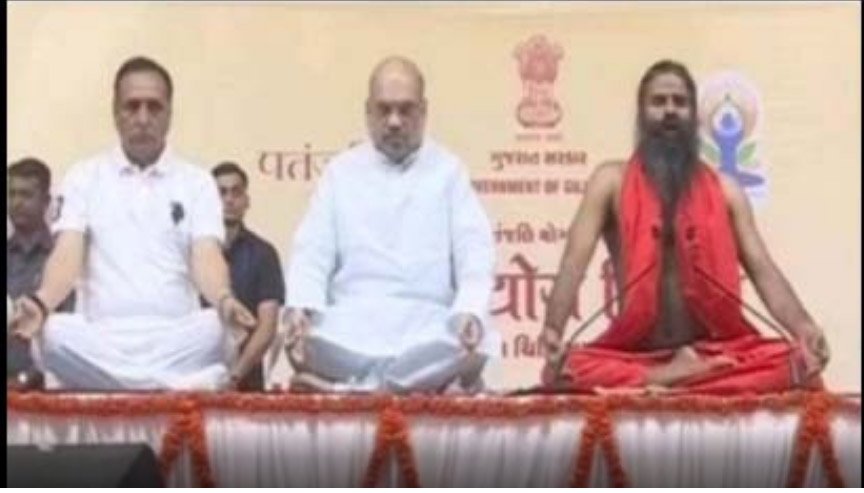 Ramdev, Amit Shah, Yoga