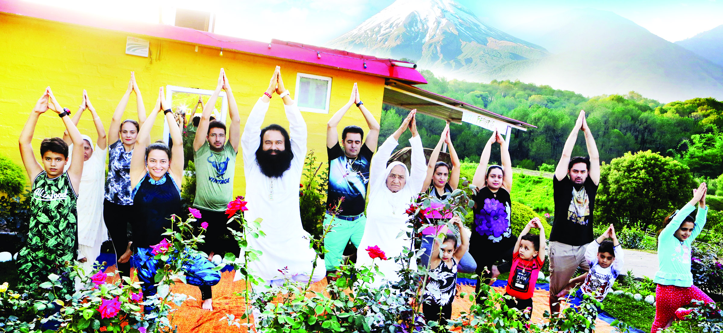 word yoga day:dr msg with his family