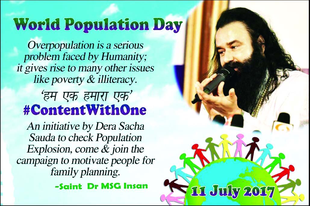 World Population Day, Increasing, India, big problem, Gurmeet Ram Rahim