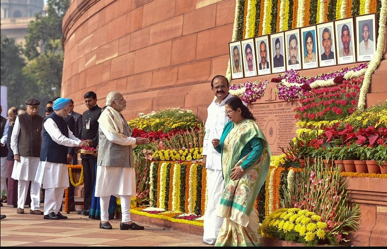 Tributes, Martyrs, Parliament attack, Narendra Modi, Vice President
