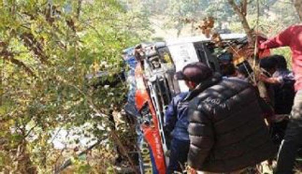 College bus falls into trench in Nepal