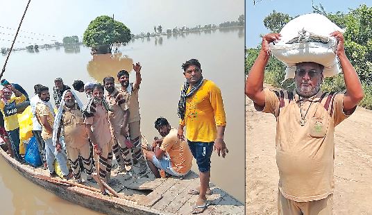 Dera Pilgrims, Assist Flood Victims