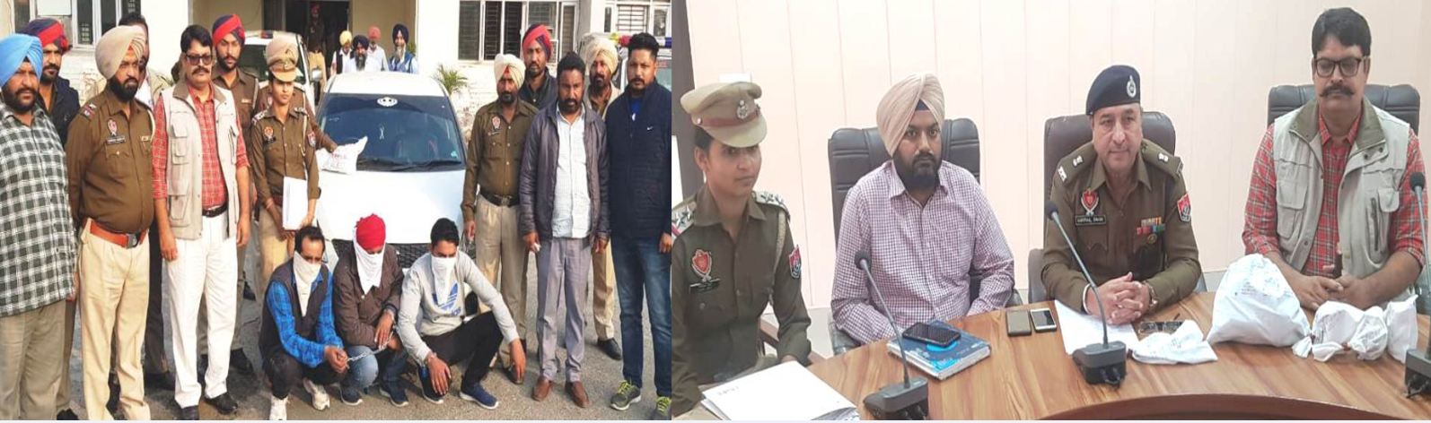 Heroin, Weapons, Car, Rs 5.32 lakh, Three Arrested