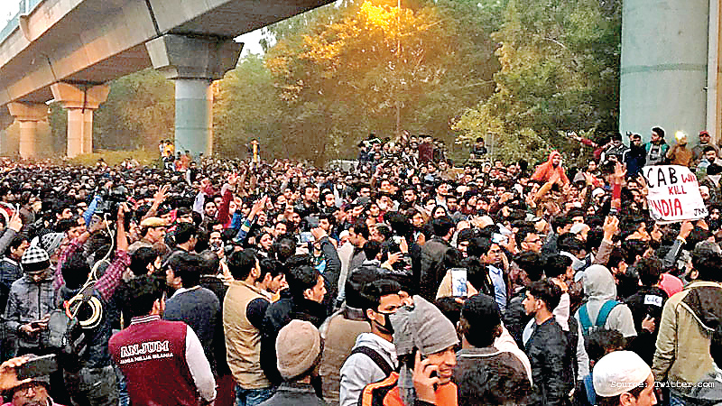 Demonstration , students , Jamia, continues