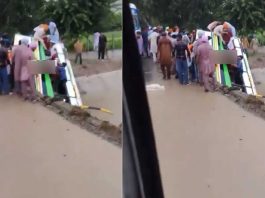 Bus in canal