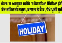 Punjab Holidays