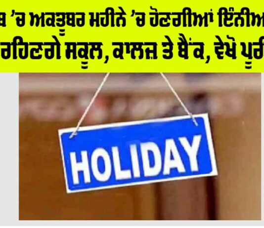 Punjab Holidays