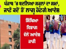 Punjab School Timing