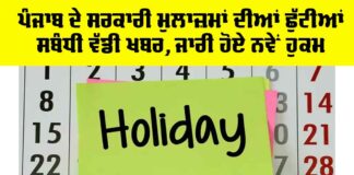 Punjab Government Employee Leave News