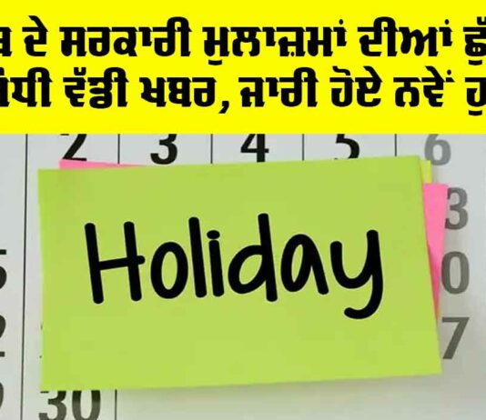 Punjab Government Employee Leave News