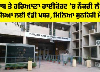 Punjab And Haryana High Court Jobs