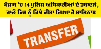 Punjab Police Transfers