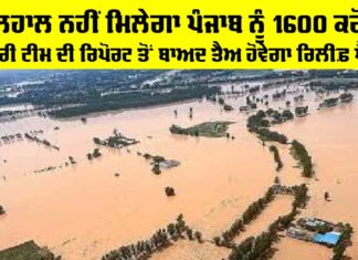 National Disaster Response Fund: ਫਿਲਹਾਲ ਨਹੀਂ ਮਿਲੇਗਾ ਪੰਜਾਬ ਨੂੰ 1600 ਕਰੋੜ, ਕੇਂਦਰੀ ਟੀਮ ਦੀ ਰਿਪੋਰਟ ਤੋਂ ਬਾਅਦ ਤੈਅ ਹੋਵੇਗਾ ਰਿਲੀਫ਼ ਪੈਕੇਜ National Disaster Response Fund