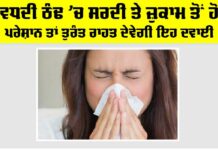 Winter Cold: ਵਧਦੀ ਠੰਢ ’ਚ ਸਰਦੀ ਤੇ ਜ਼ੁਕਾਮ ਤੋਂ ਹੋ ਪਰੇਸ਼ਾਨ ਤਾਂ ਤੁਰੰਤ ਰਾਹਤ ਦੇਵੇਗੀ ਇਹ ਦਵਾਈ Winter Cold