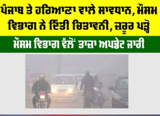 Haryana Punjab Weather Update