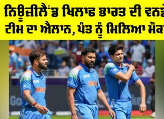 IND ODI Squad vs NZ: ਨਿਊਜ਼ੀਲੈਂਡ ਖਿਲਾਫ ਭਾਰਤ ਦੀ ਵਨਡੇ ਟੀਮ ਦਾ ਐਲਾਨ, ਪੰਤ ਨੂੰ ਮਿਲਿਆ ਮੌਕਾ IND ODI Squad vs NZ