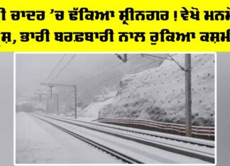 Kashmir Weather: ਚਿੱਟੀ ਚਾਦਰ ’ਚ ਢੱਕਿਆ ਸ਼੍ਰੀਨਗਰ! ਵੇਖੋ ਮਨਮੋਹਕ ਦ੍ਰਿਸ਼, ਭਾਰੀ ਬਰਫ਼ਬਾਰੀ ਨਾਲ ਰੁਕਿਆ ਕਸ਼ਮੀਰ Kashmir Weather
