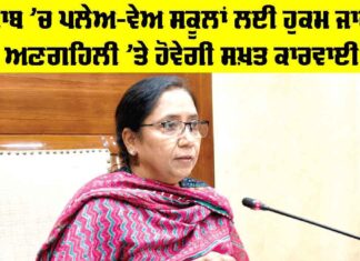 Punjab News: ਪੰਜਾਬ ’ਚ ਪਲੇਅ-ਵੇਅ ਸਕੂਲਾਂ ਲਈ ਹੁਕਮ ਜਾਰੀ, ਅਣਗਹਿਲੀ ’ਤੇ ਹੋਵੇਗੀ ਸਖ਼ਤ ਕਾਰਵਾਈ Punjab News