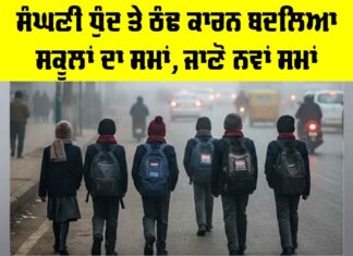 Punjab School Timing Change: ਸੰਘਣੀ ਧੁੰਦ ਤੇ ਠੰਢ ਕਾਰਨ ਬਦਲਿਆ ਸਕੂਲਾਂ ਦਾ ਸਮਾਂ, ਜਾਣੋ ਨਵਾਂ ਸਮਾਂ Punjab School Timing Change
