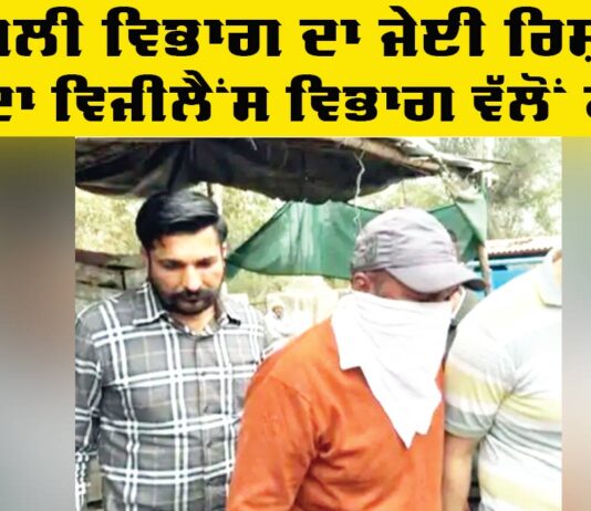 Bribe: ਬਿਜਲੀ ਵਿਭਾਗ ਦਾ ਜੇਈ ਰਿਸ਼ਵਤ ਲੈਂਦਾ ਵਿਜੀਲੈਂਸ ਵਿਭਾਗ ਵੱਲੋਂ ਕਾਬੂ Bribe