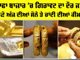 Gold Silver Price Today: ਸਰਾਫਾ ਬਾਜ਼ਾਰ ’ਚ ਗਿਰਾਵਟ ਦਾ ਦੌਰ ਜਾਰੀ, ਜਾਣੋ ਅੱਜ ਦੀਆਂ ਸੋਨੇ ਤੇ ਚਾਂਦੀ ਦੀਆਂ ਕੀਮਤਾਂ Gold Silver Price Today